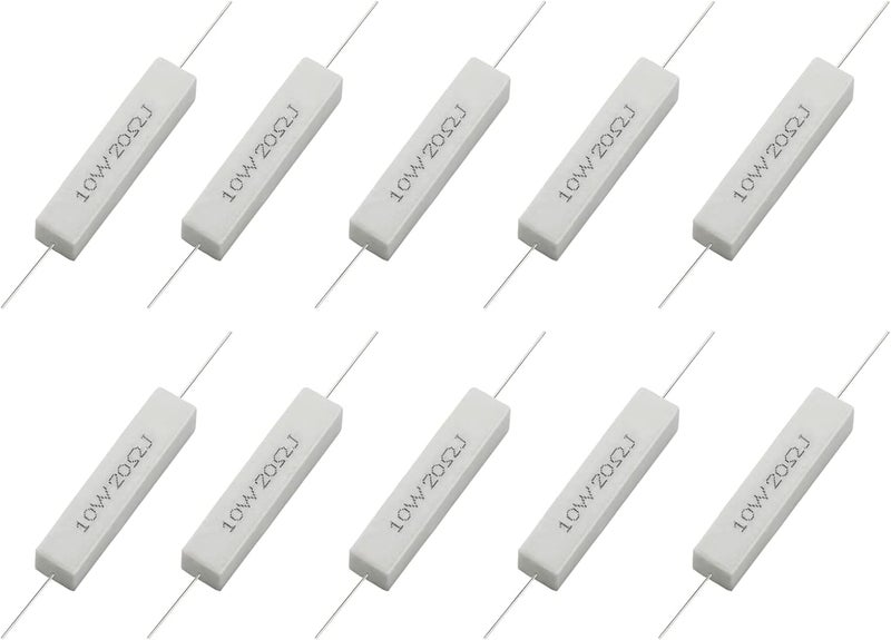 Jersvimc 10PCS 10W 20 Ohm Ceramic Resistor, Power Resistor Assortment Cement Resistor Kit Wirewound Resistor - Image 2